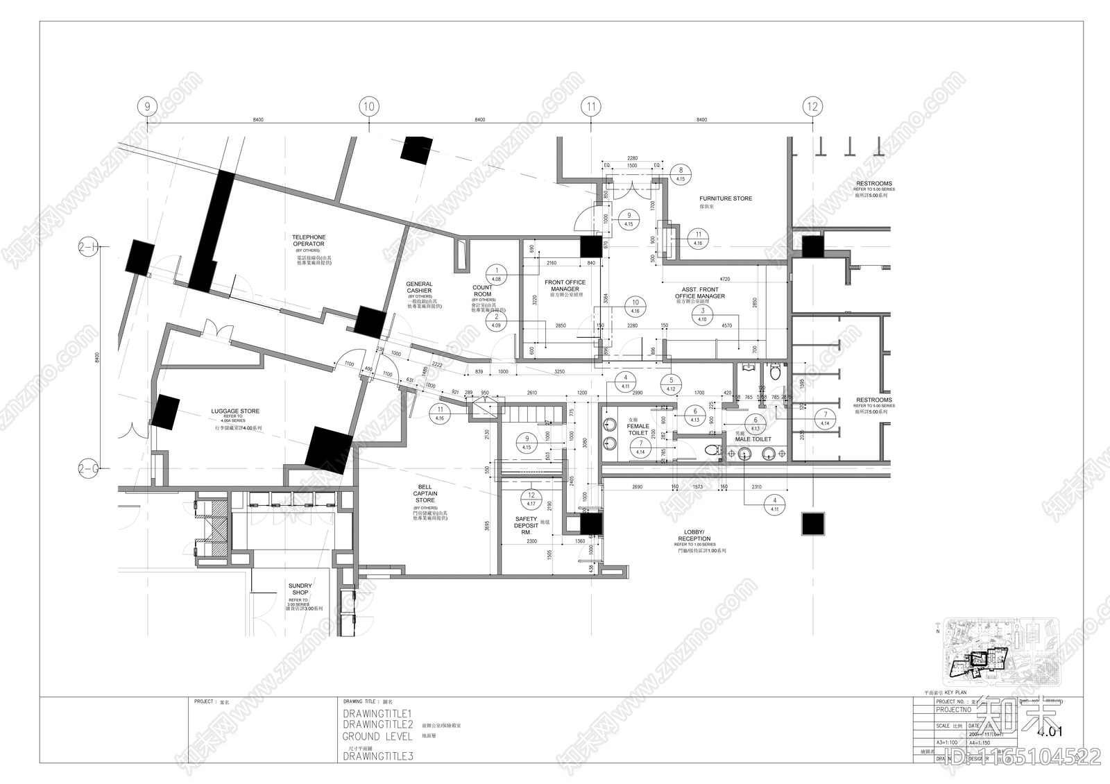 现代办公室cad施工图下载【ID:1165104522】