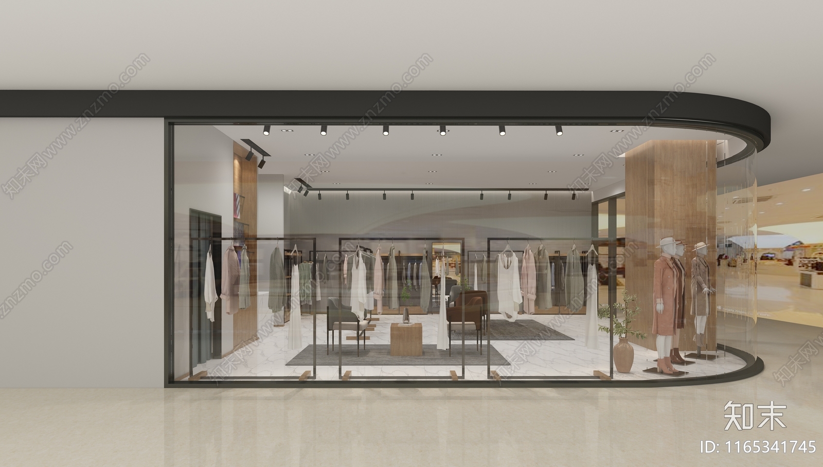 现代服装店cad施工图下载【ID:1165341745】