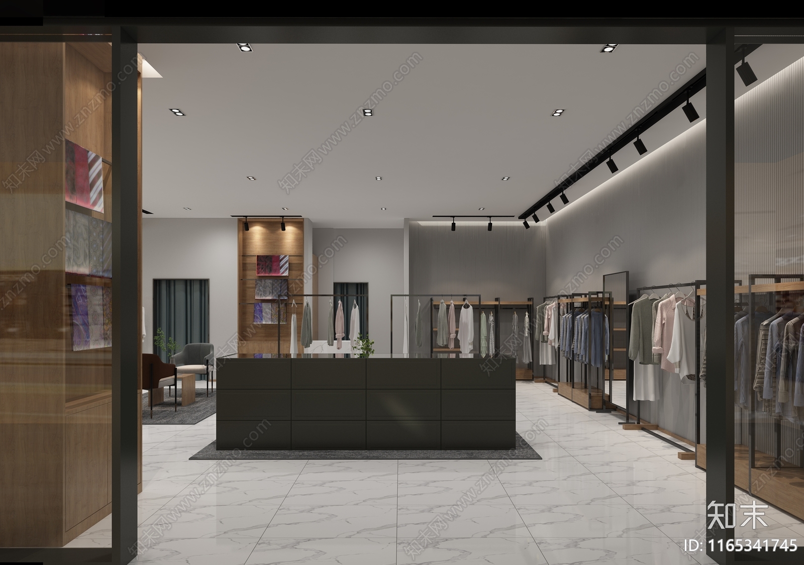 现代服装店cad施工图下载【ID:1165341745】