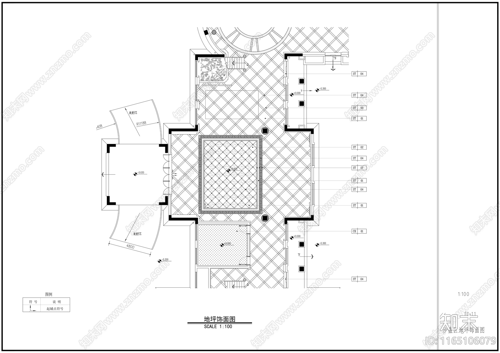现代售楼处cad施工图下载【ID:1165106079】
