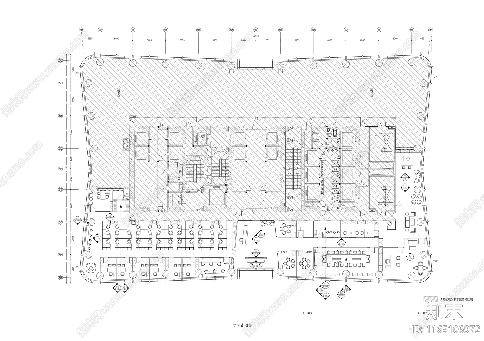 现代整体办公空间cad施工图下载【ID:1165106972】