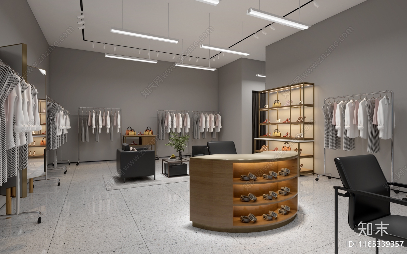 现代服装店cad施工图下载【ID:1165339357】