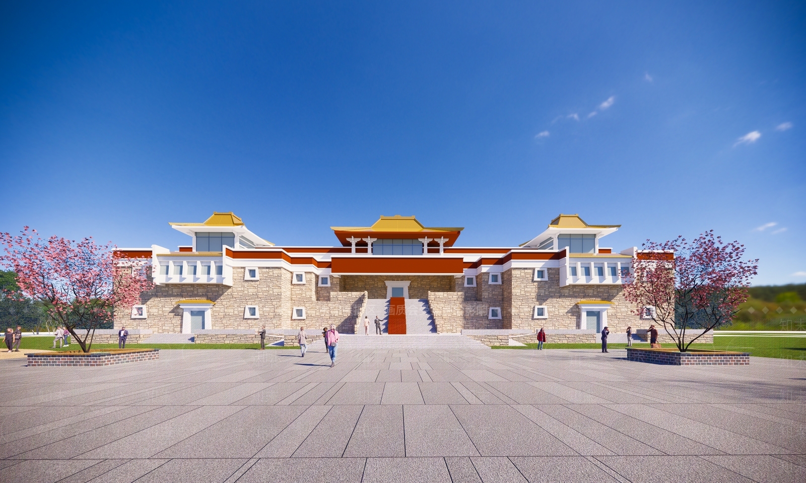 藏式博物馆SU模型下载【ID:1165111384】