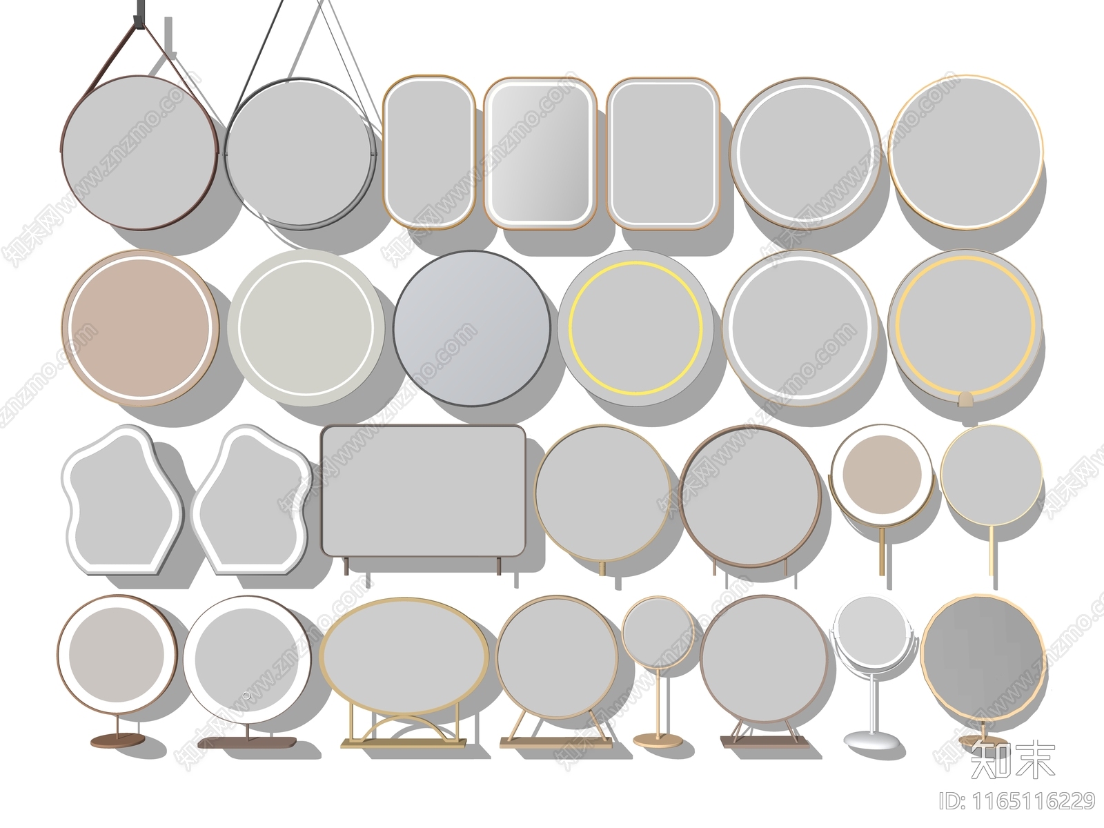 现代新中式镜子SU模型下载【ID:1165116229】