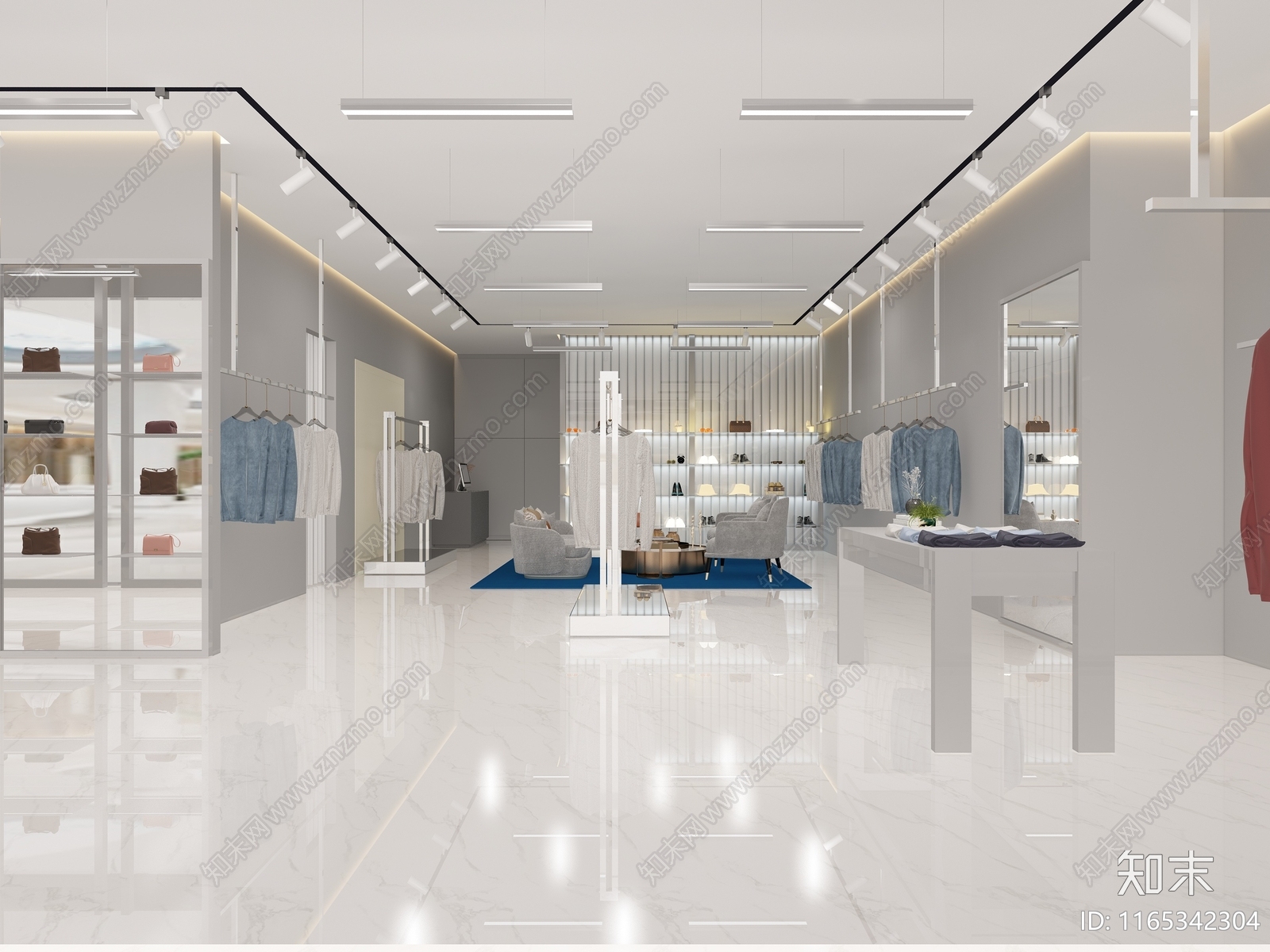 现代服装店cad施工图下载【ID:1165342304】