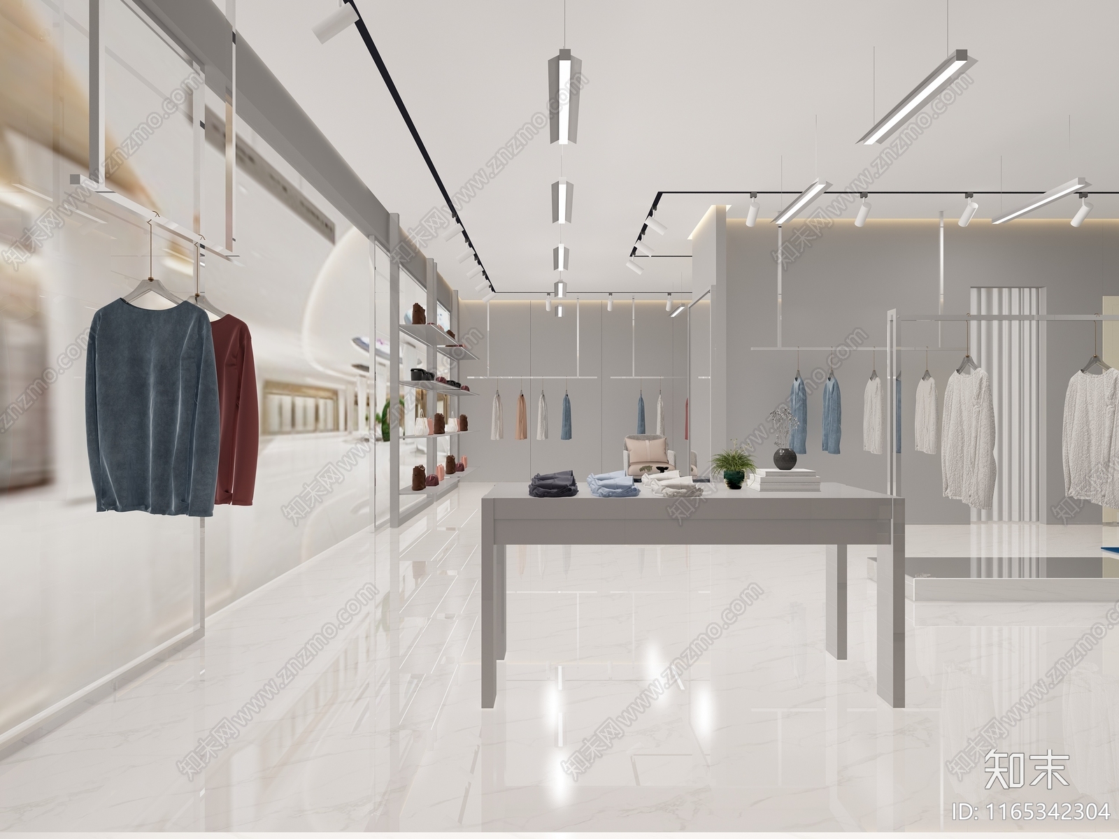现代服装店cad施工图下载【ID:1165342304】