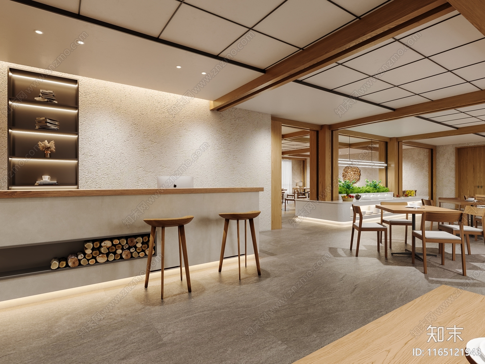 现代自助餐厅3D模型下载【ID:1165121943】