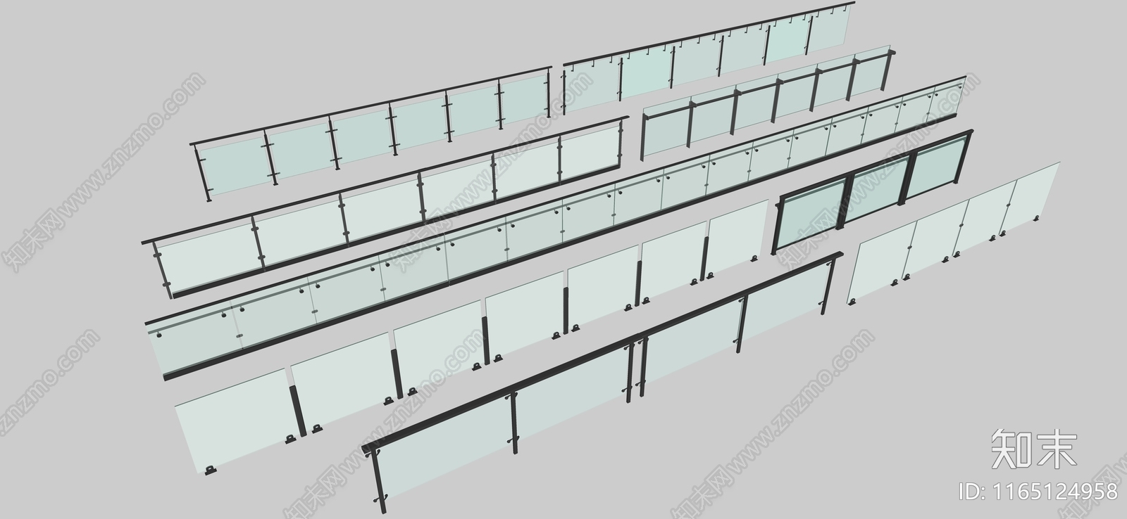 现代围栏护栏SU模型下载【ID:1165124958】