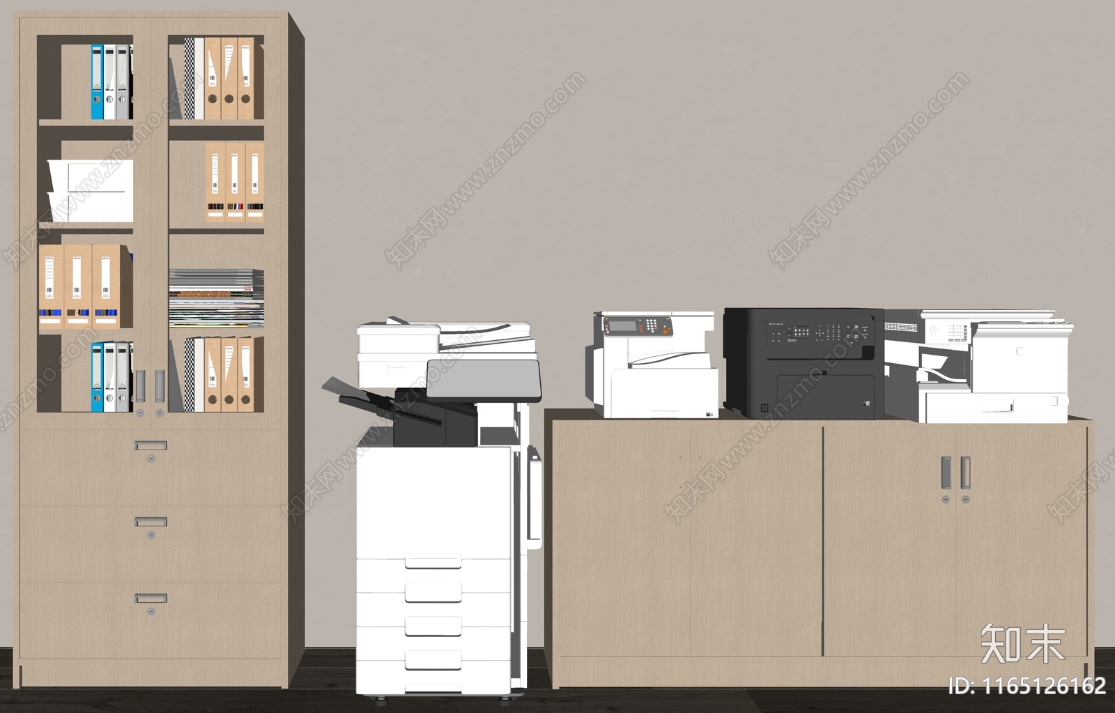 现代新中式文件柜SU模型下载【ID:1165126162】