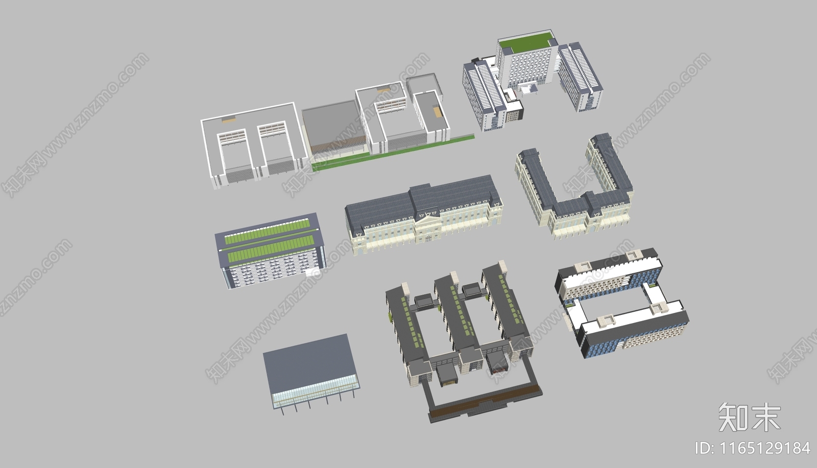 现代学校建筑SU模型下载【ID:1165129184】