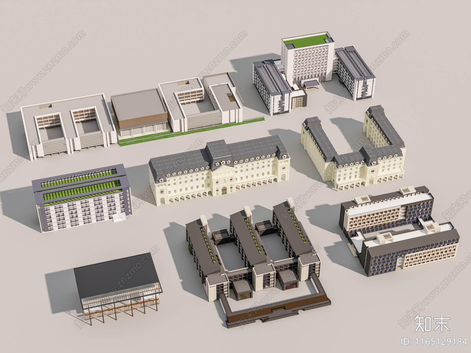 现代学校建筑SU模型下载【ID:1165129184】