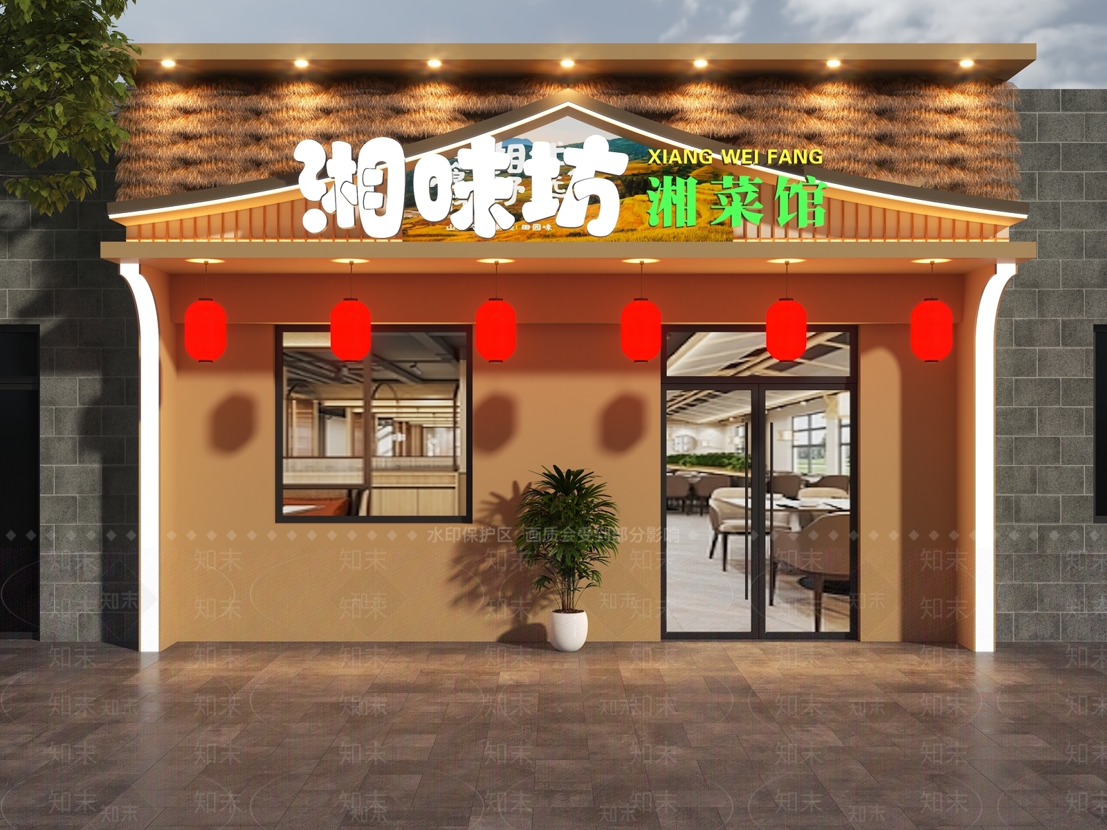 新中式现代门头3D模型下载【ID:1165131376】