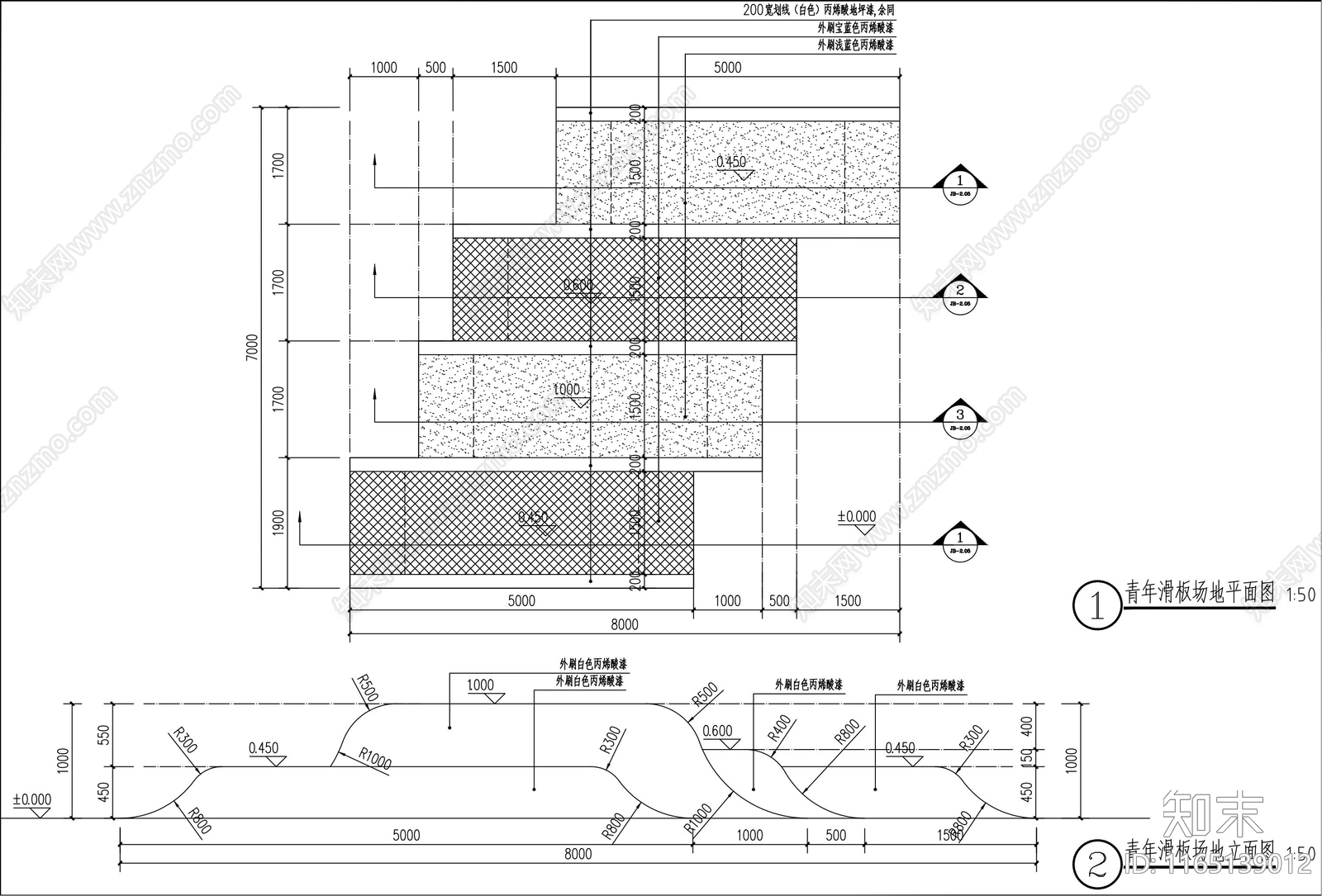 现代公园景观cad施工图下载【ID:1165139012】