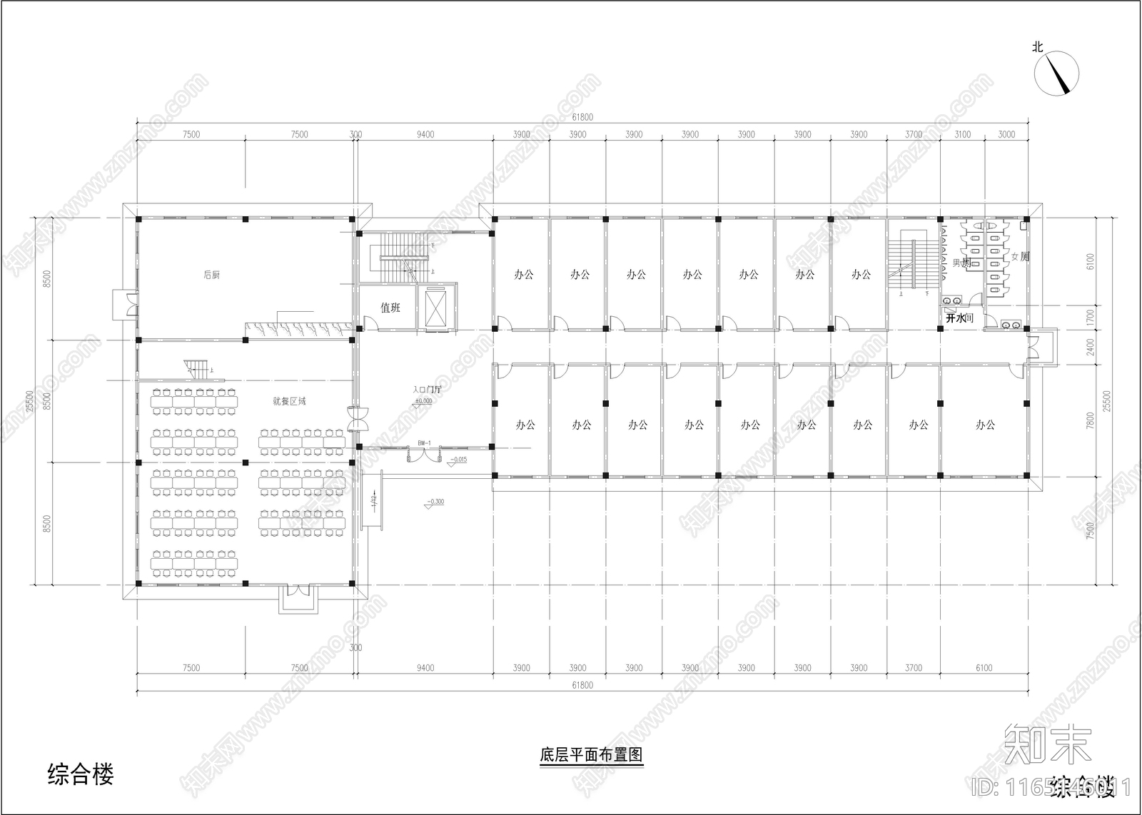 现代养老院cad施工图下载【ID:1165146011】