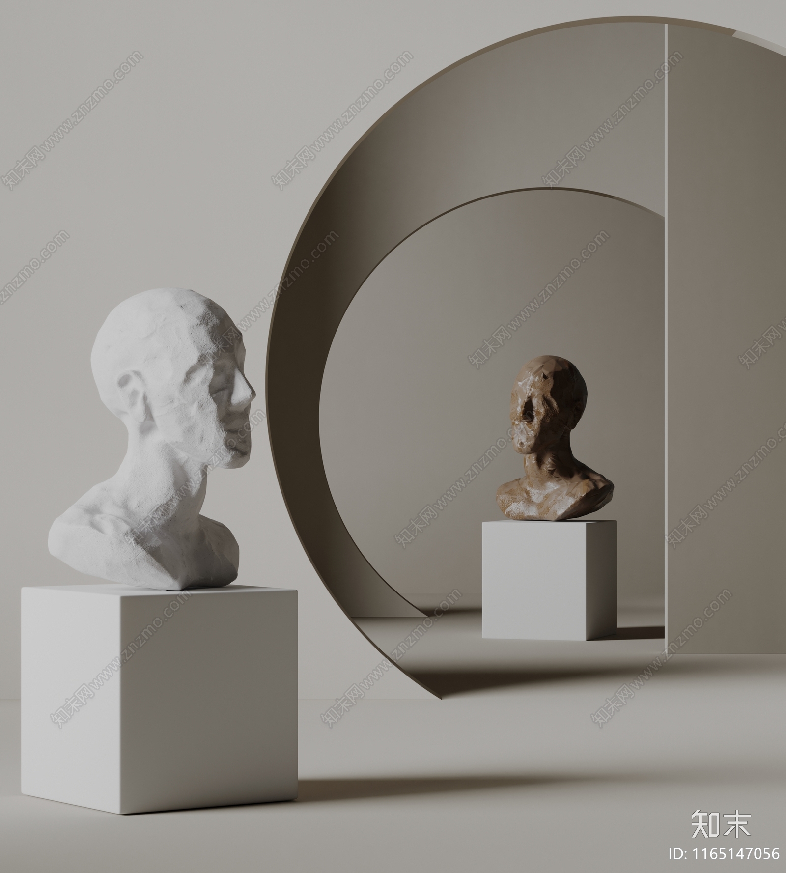 现代雕塑摆件3D模型下载【ID:1165147056】