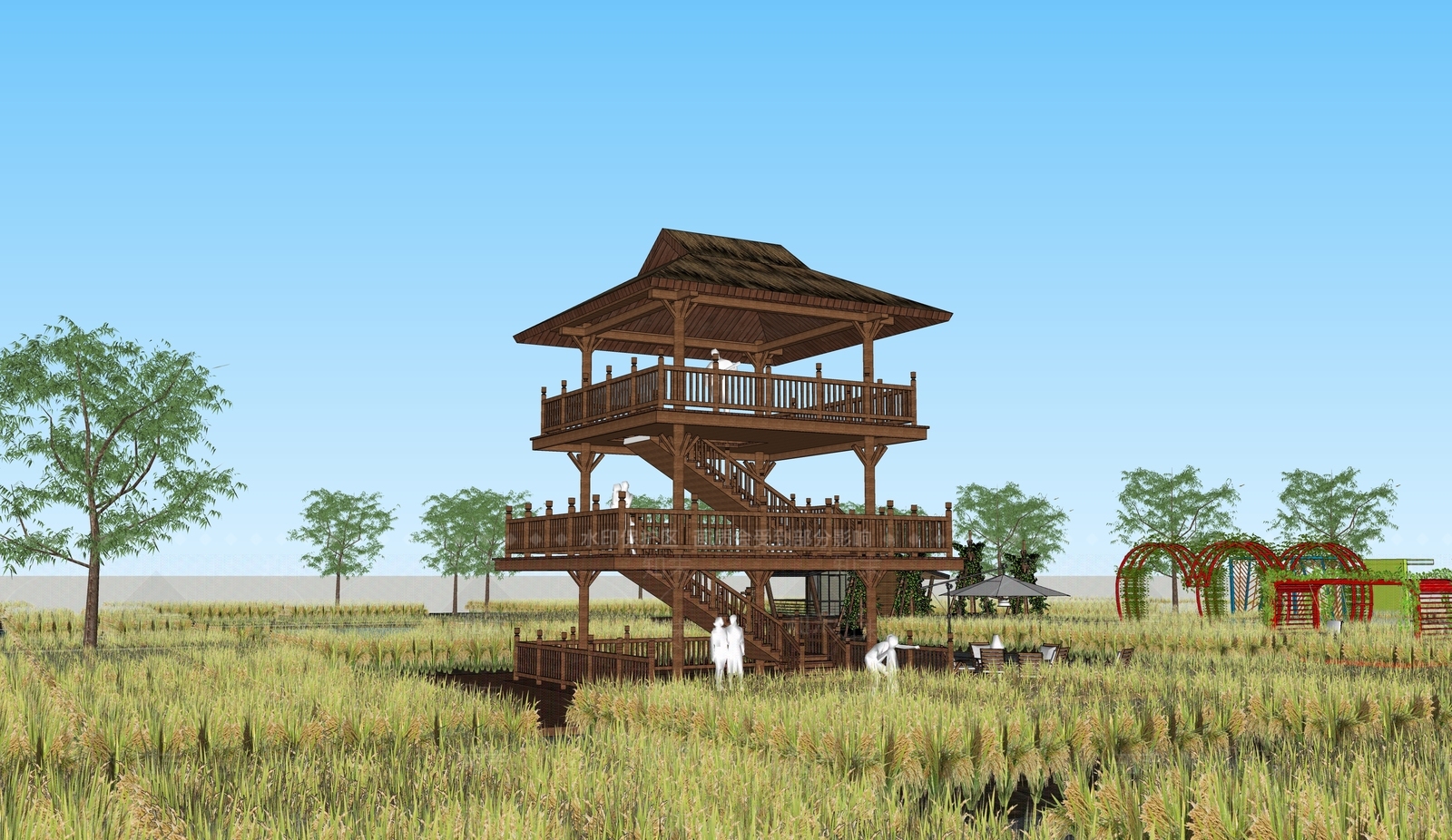 新中式塔楼SU模型下载【ID:1165149336】