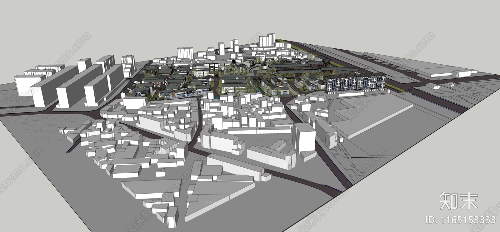 现代商业街SU模型下载【ID:1165153333】