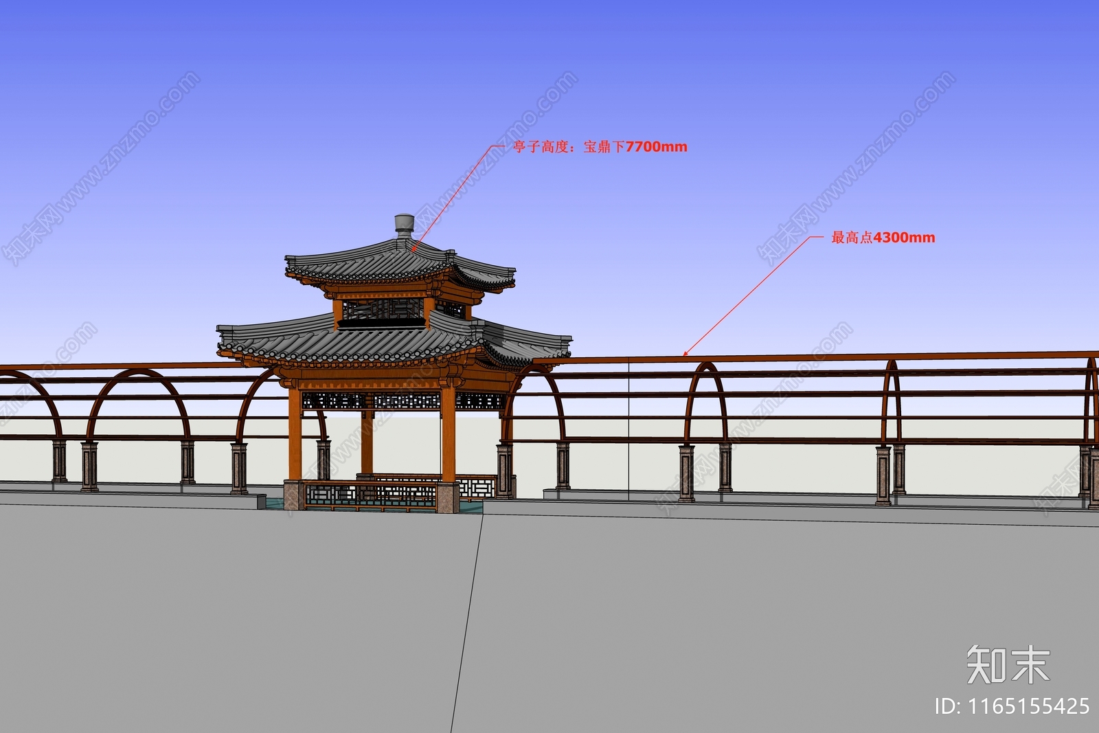 中式亭子SU模型下载【ID:1165155425】