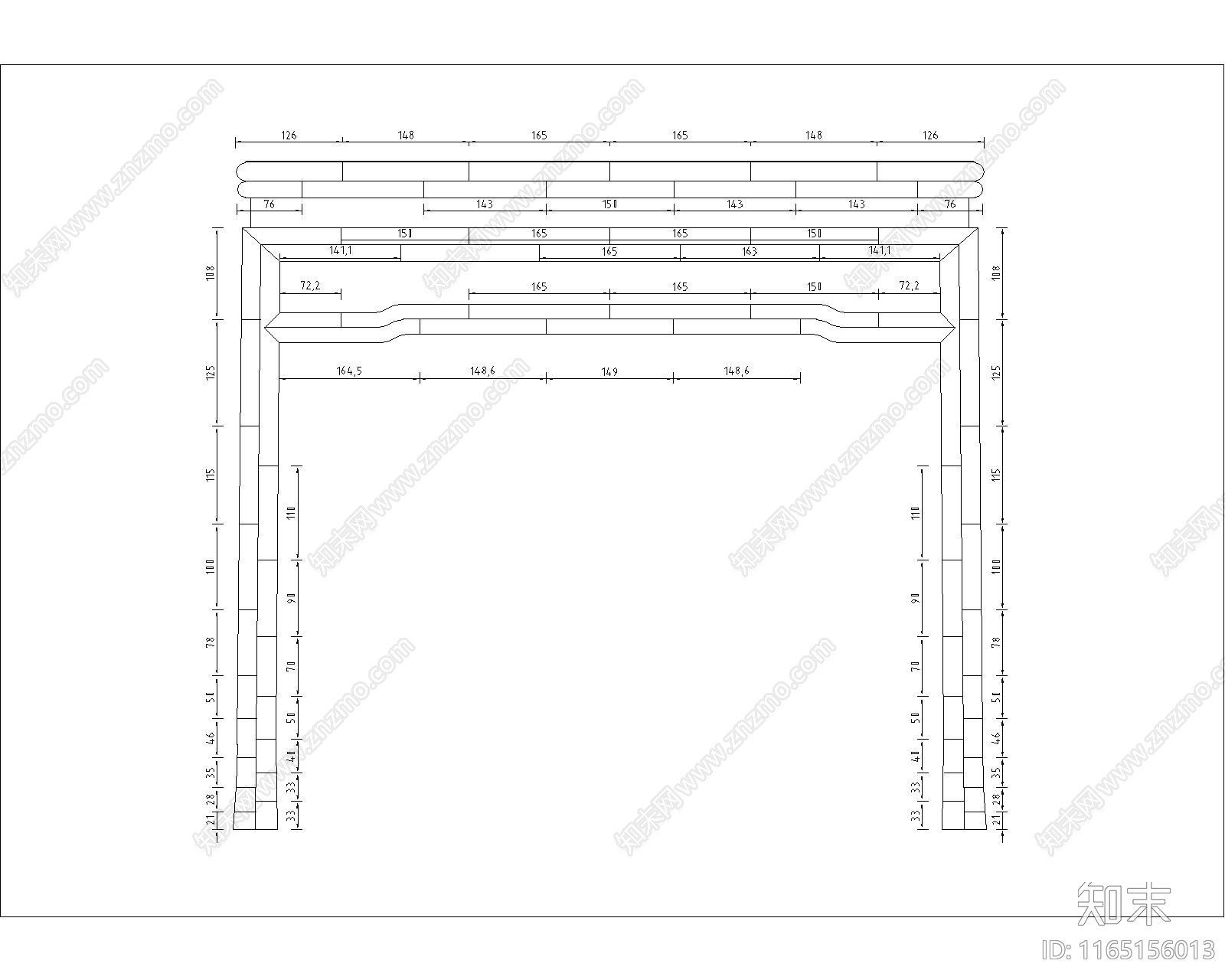中式新中式桌椅施工图下载【ID:1165156013】