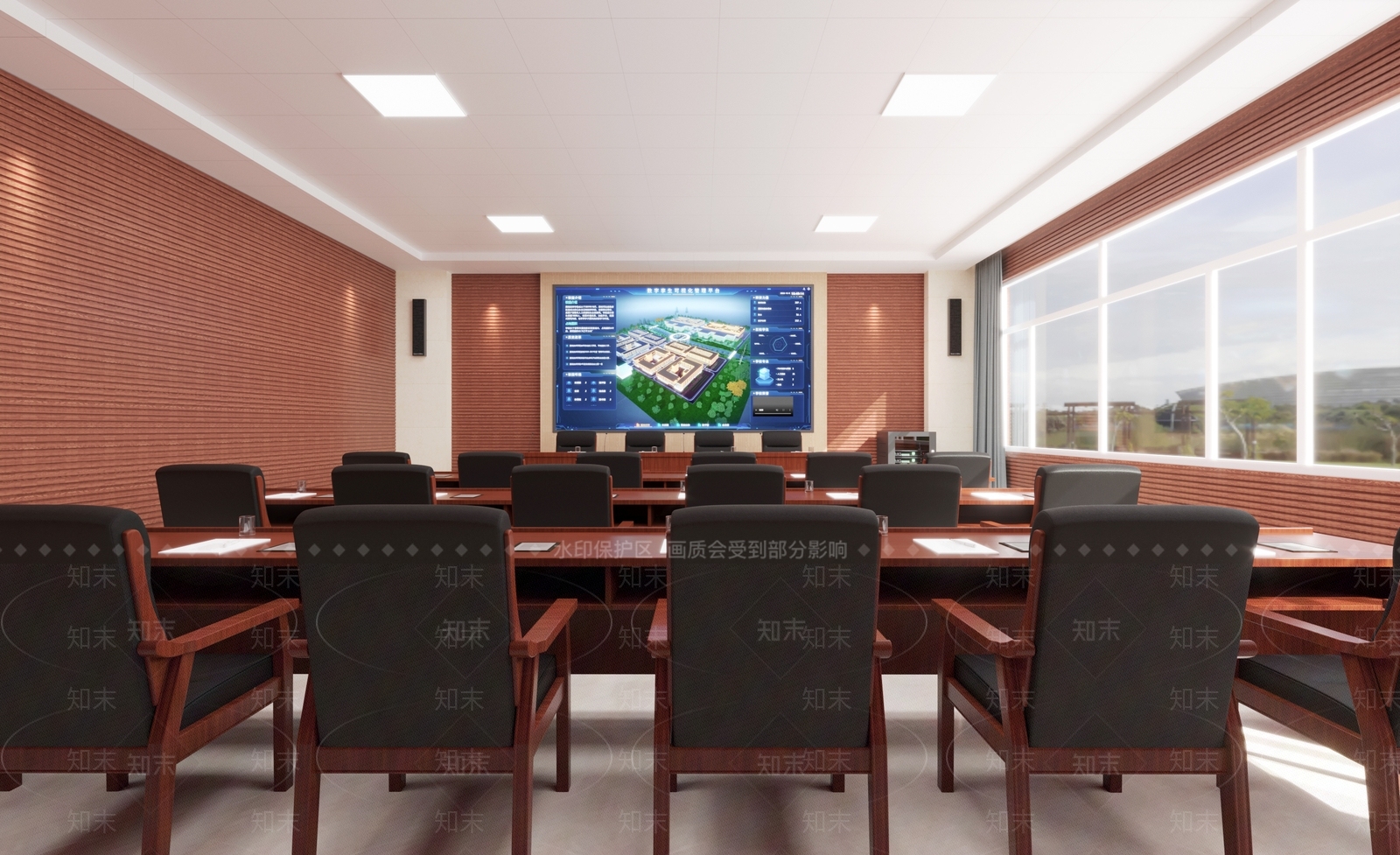 现代新中式会议室3D模型下载【ID:1165158679】
