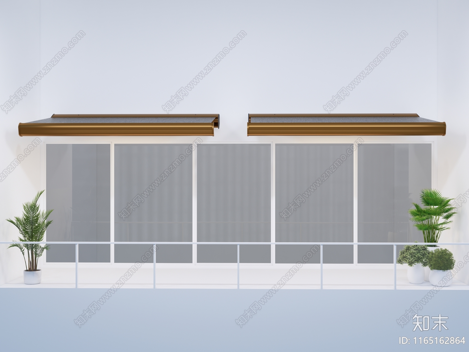 现代新中式雨棚SU模型下载【ID:1165162864】