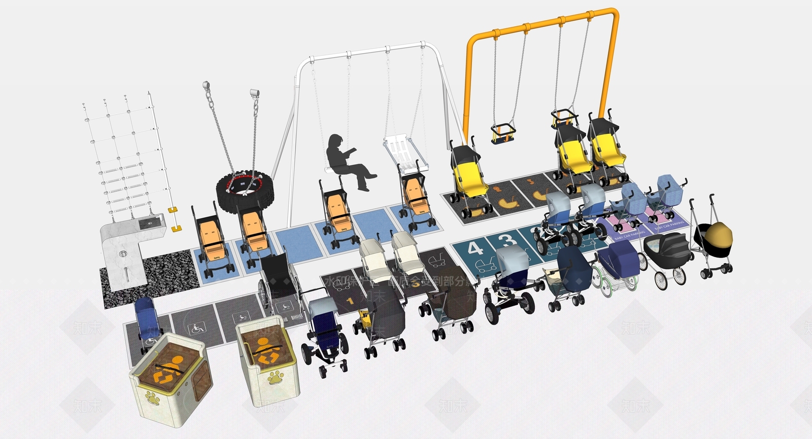 推车SU模型下载【ID:1165169341】