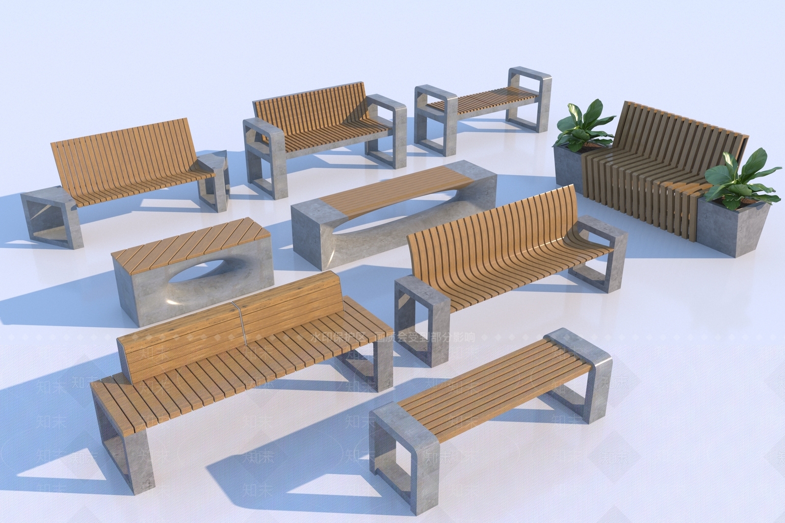 现代户外椅3D模型下载【ID:1165169670】