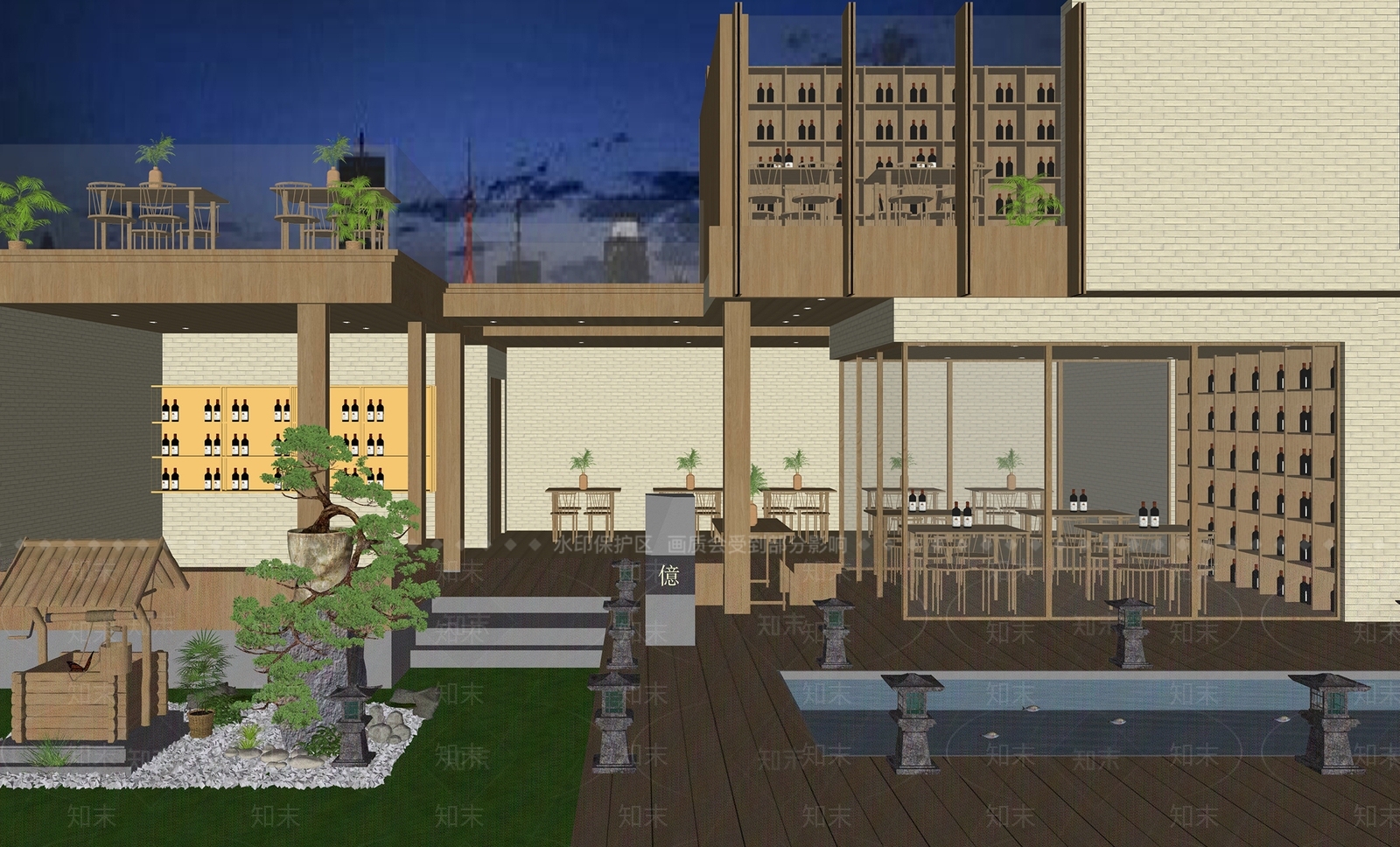 新中式中式中餐厅SU模型下载【ID:1165178116】