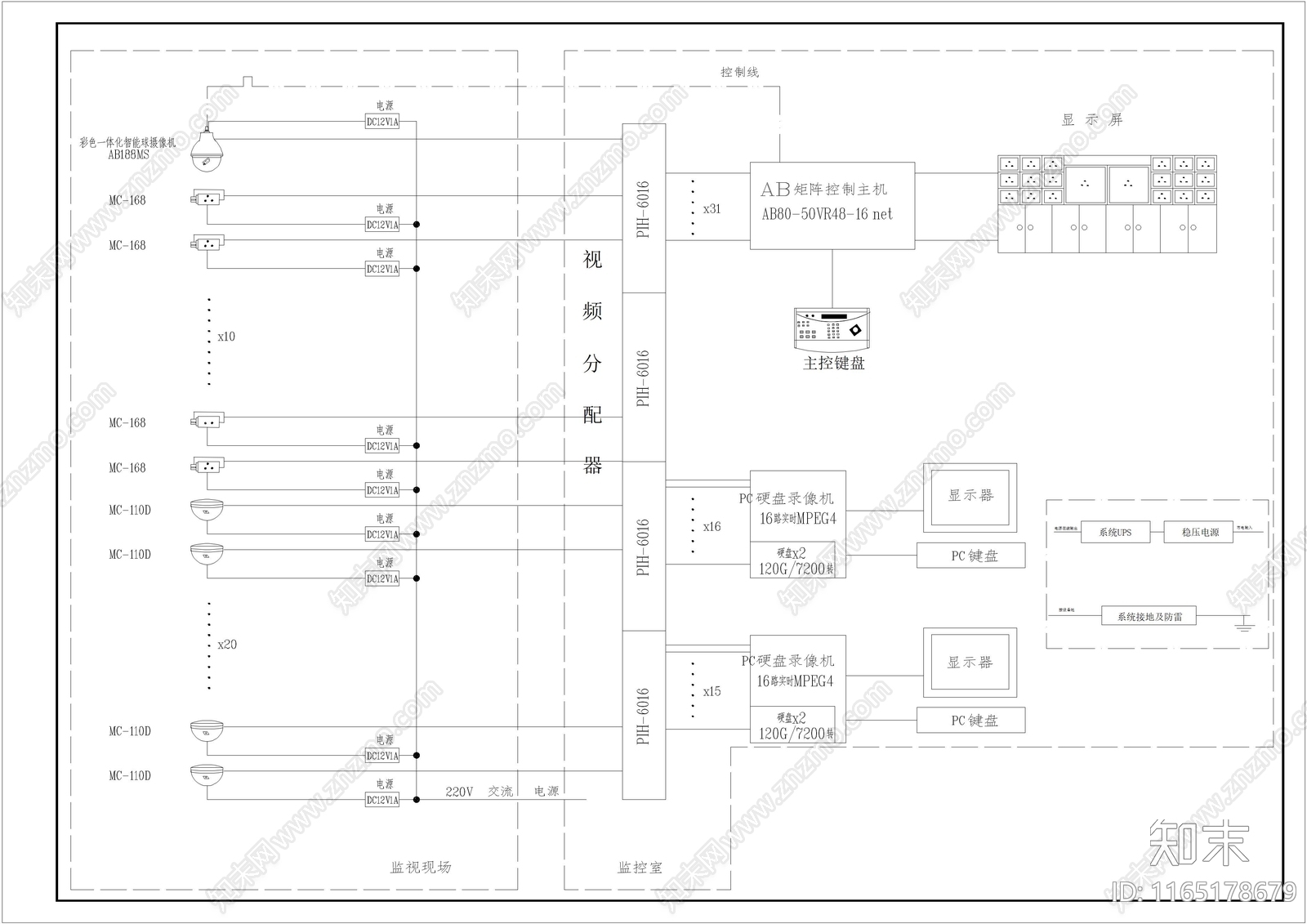 现代监控施工图下载【ID:1165178679】