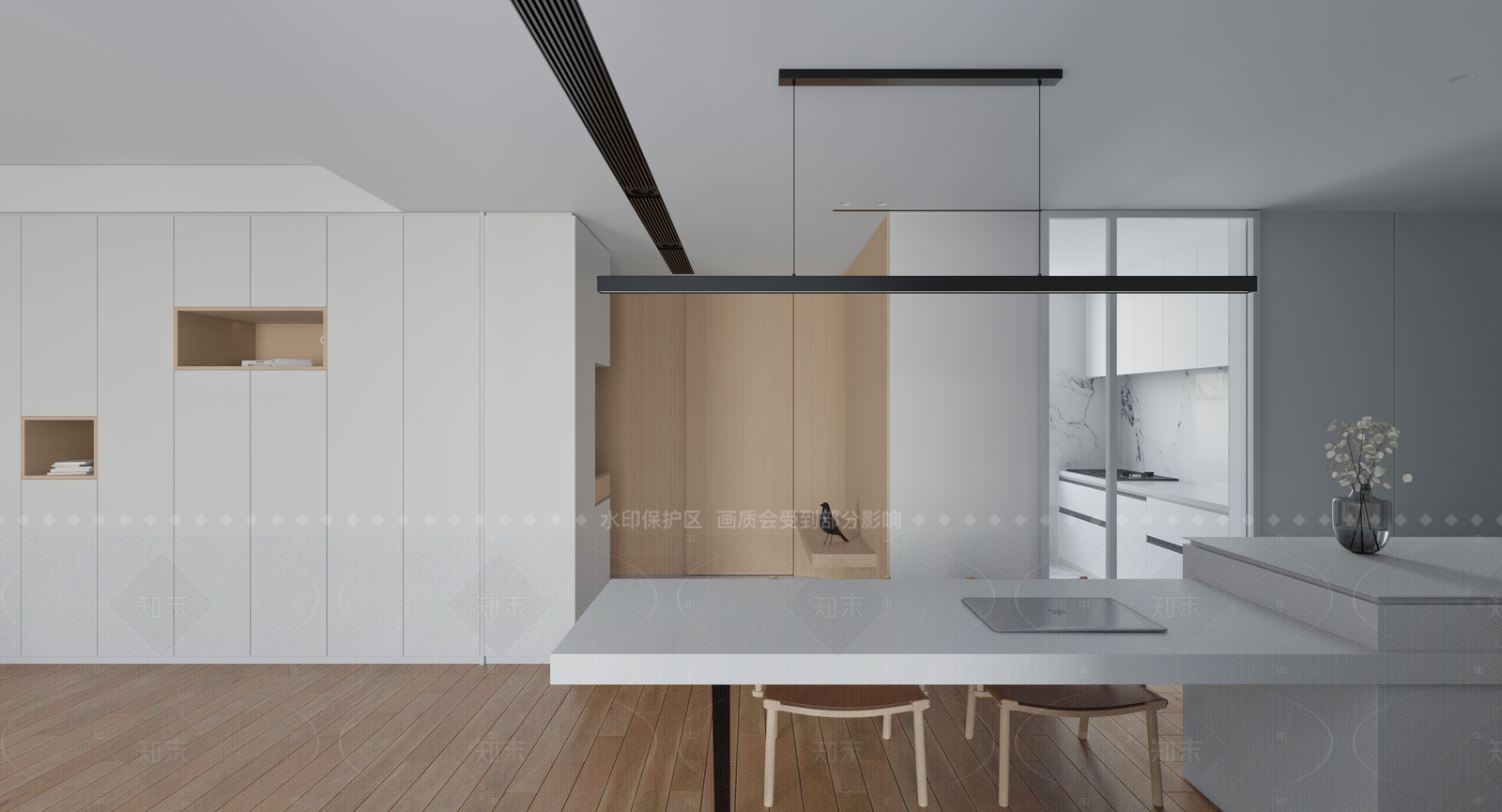 现代开放式厨房3D模型下载【ID:1214641670】