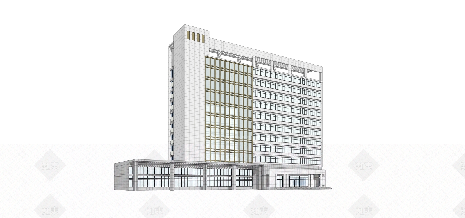 现代办公楼SU模型下载【ID:1165192278】