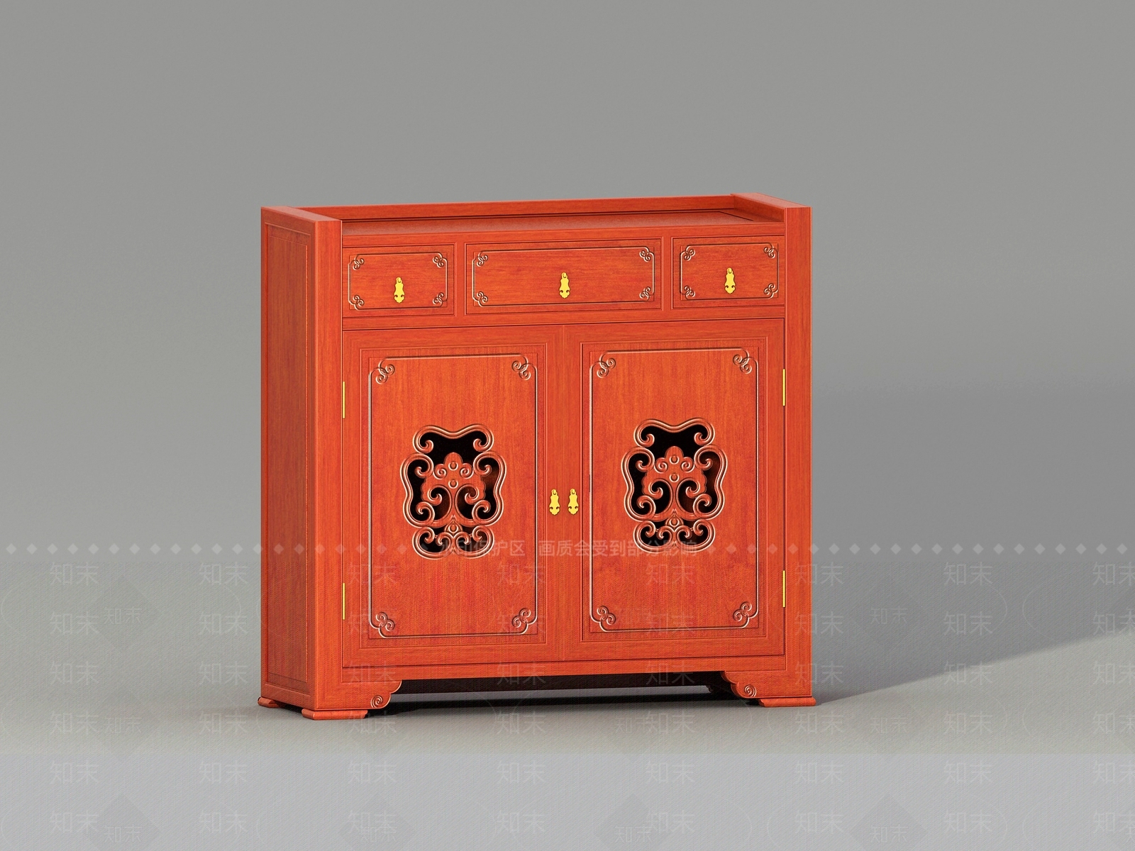 新中式中式鞋柜3D模型下载【ID:1165196626】