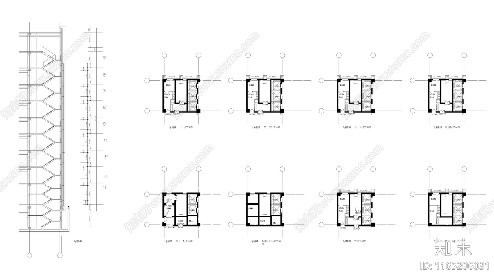 现代楼梯节点施工图下载【ID:1165206031】