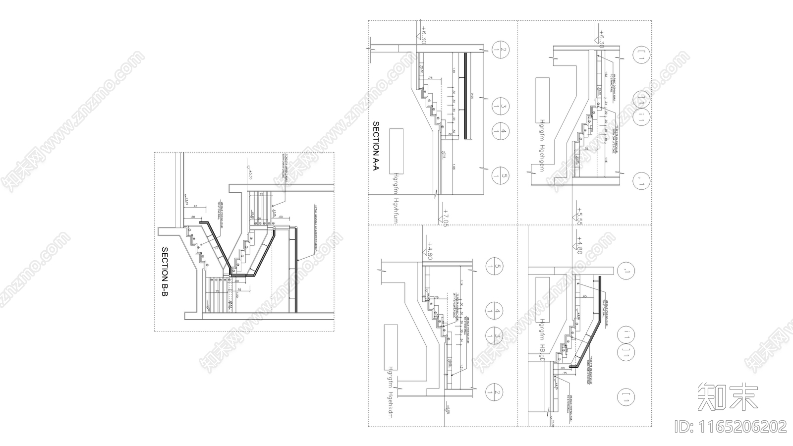 现代楼梯节点cad施工图下载【ID:1165206202】