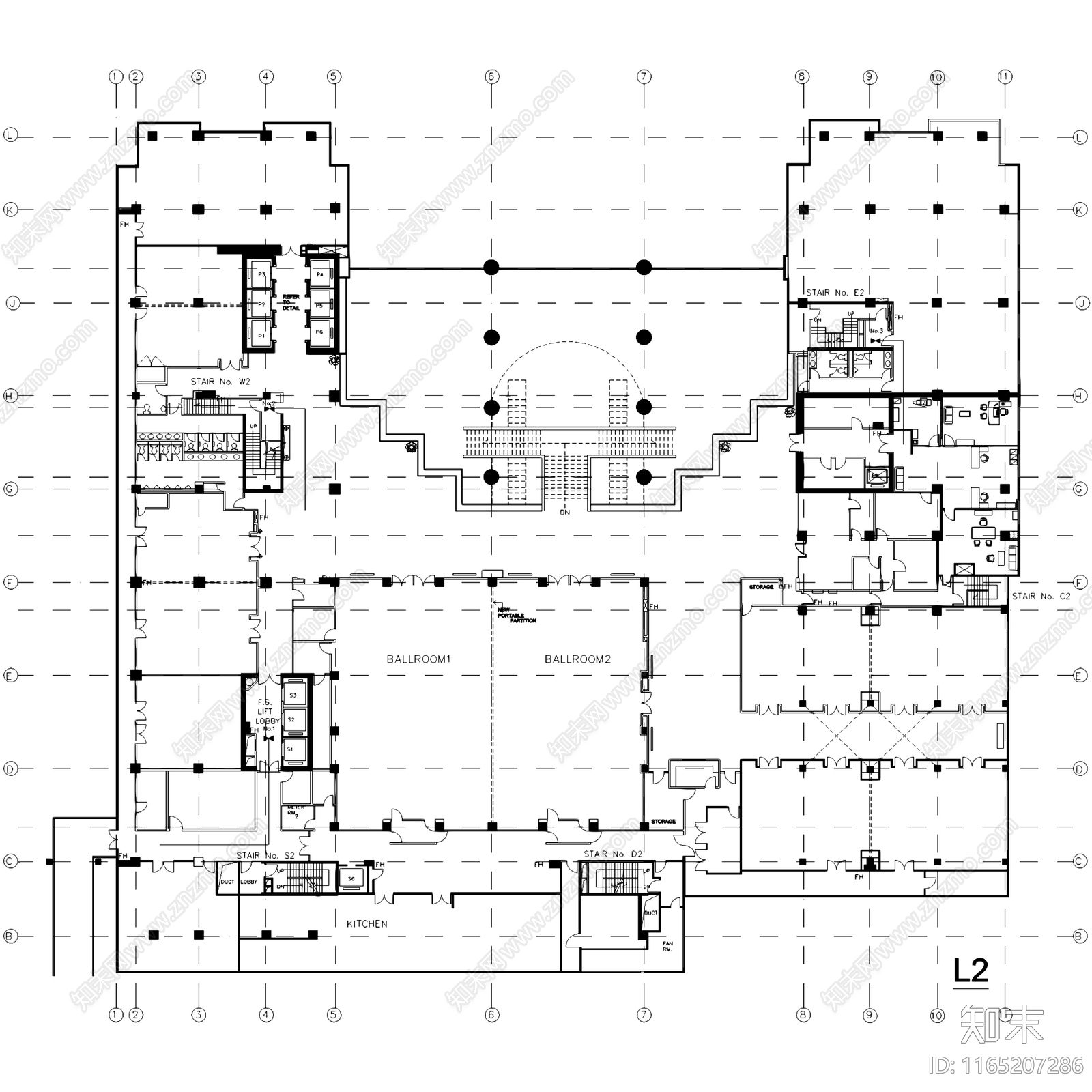 现代中式酒店建筑cad施工图下载【ID:1165207286】