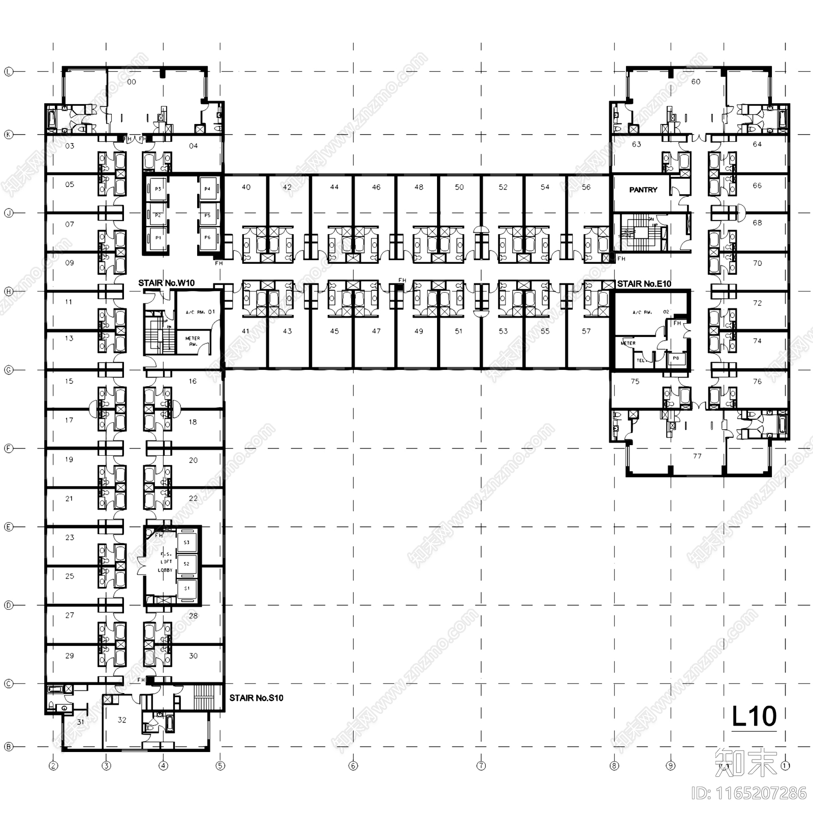 现代中式酒店建筑cad施工图下载【ID:1165207286】