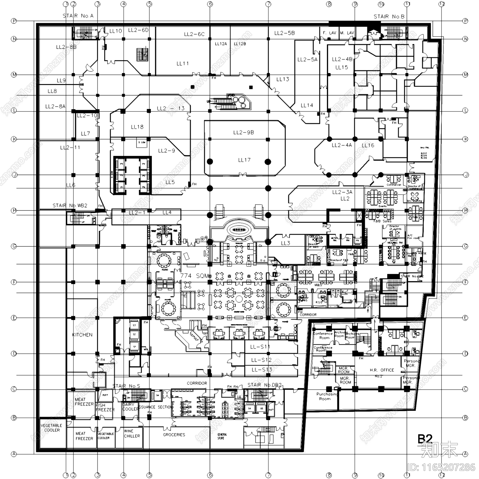 现代中式酒店建筑cad施工图下载【ID:1165207286】