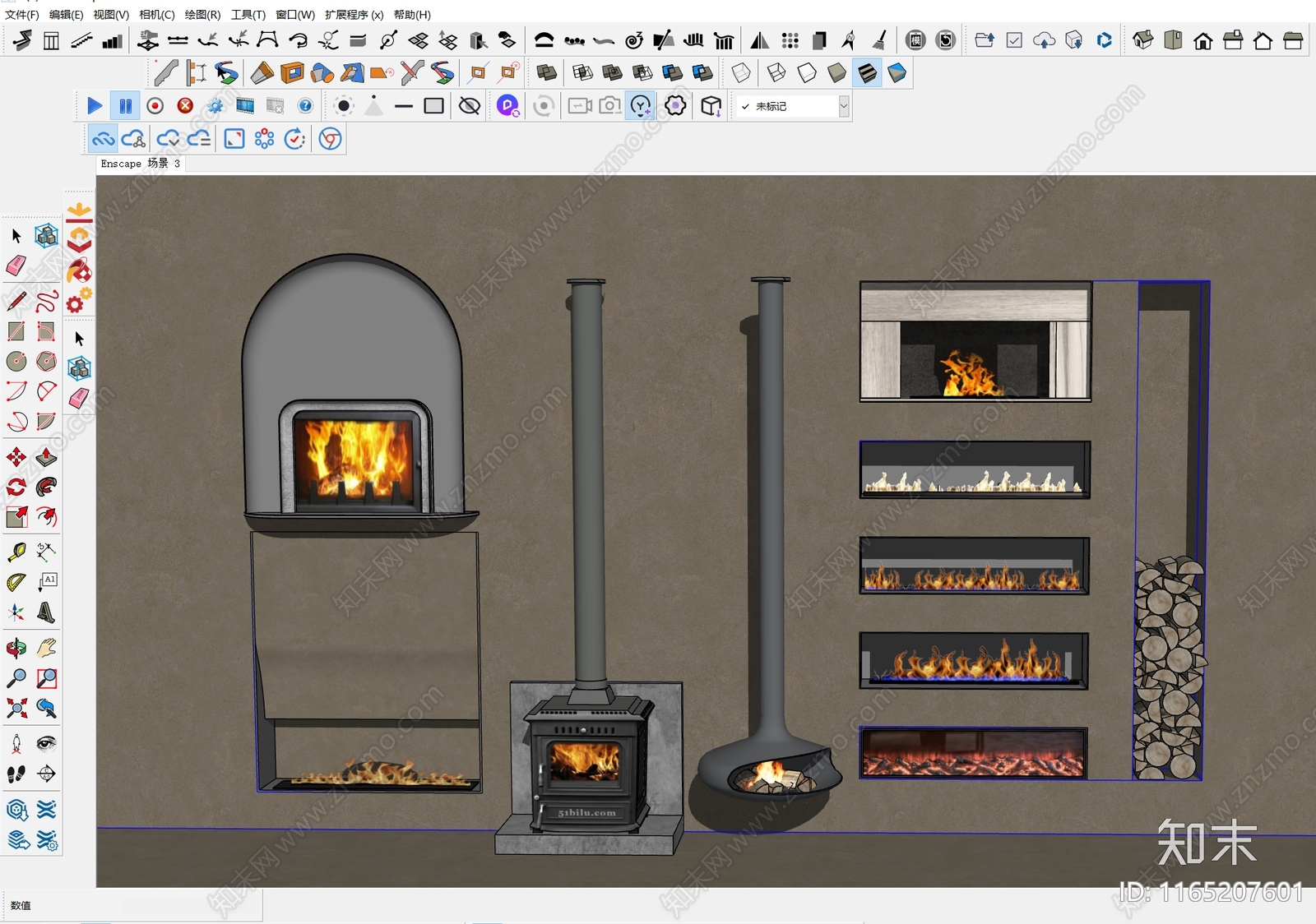 现代壁炉SU模型下载【ID:1165207601】