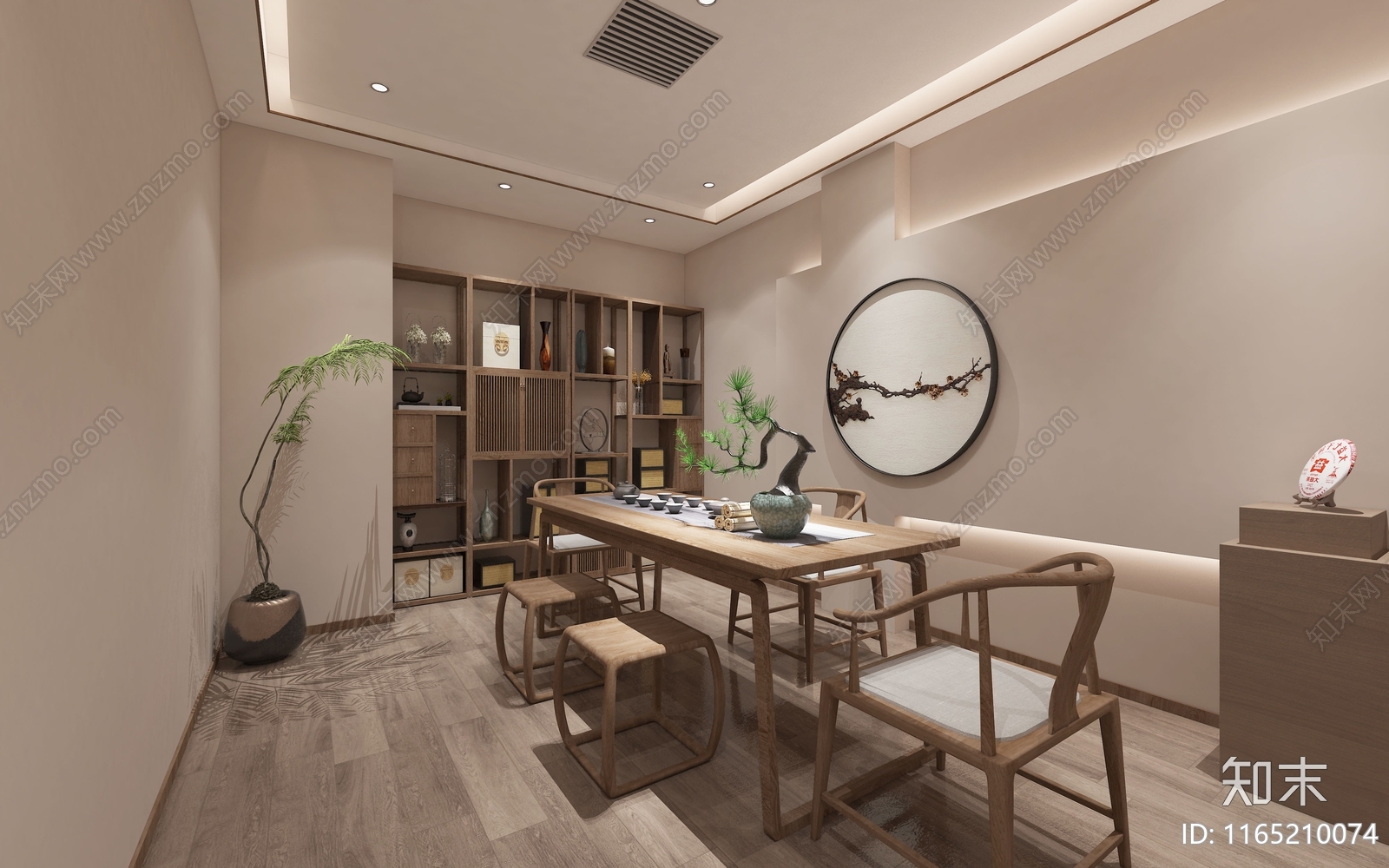 新中式茶叶店3D模型下载【ID:1165210074】