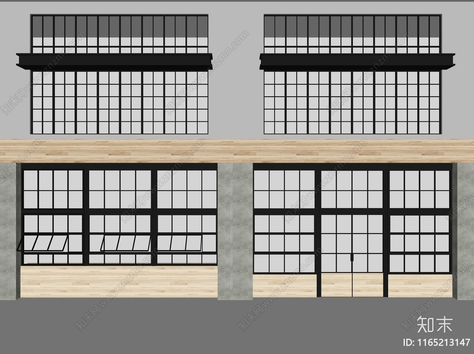 现代复古窗户组合SU模型下载【ID:1165213147】