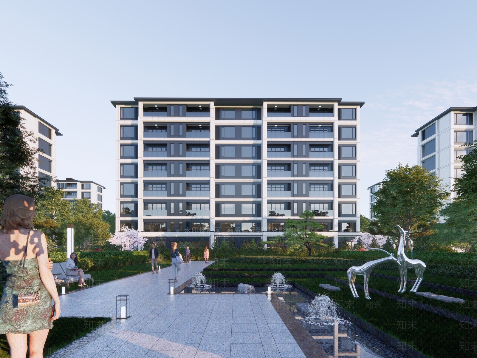 新中式现代多层住宅SU模型下载【ID:1165217638】