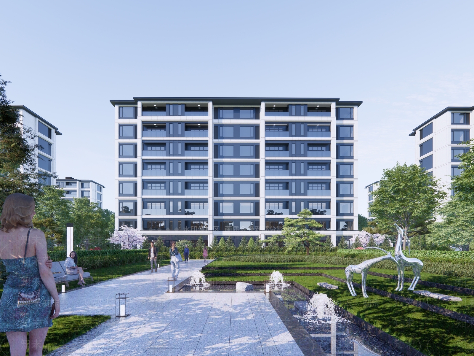 新中式现代多层住宅SU模型下载【ID:1165217638】