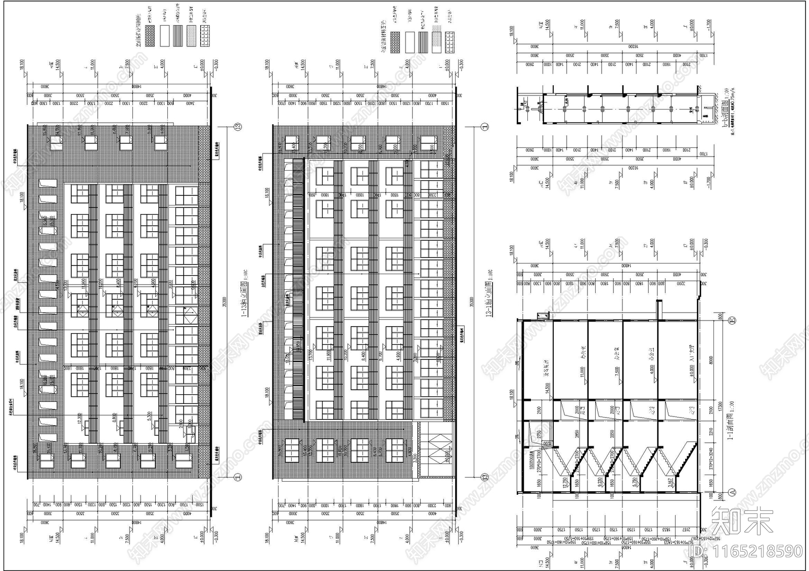 现代办公楼建筑施工图下载【ID:1165218590】