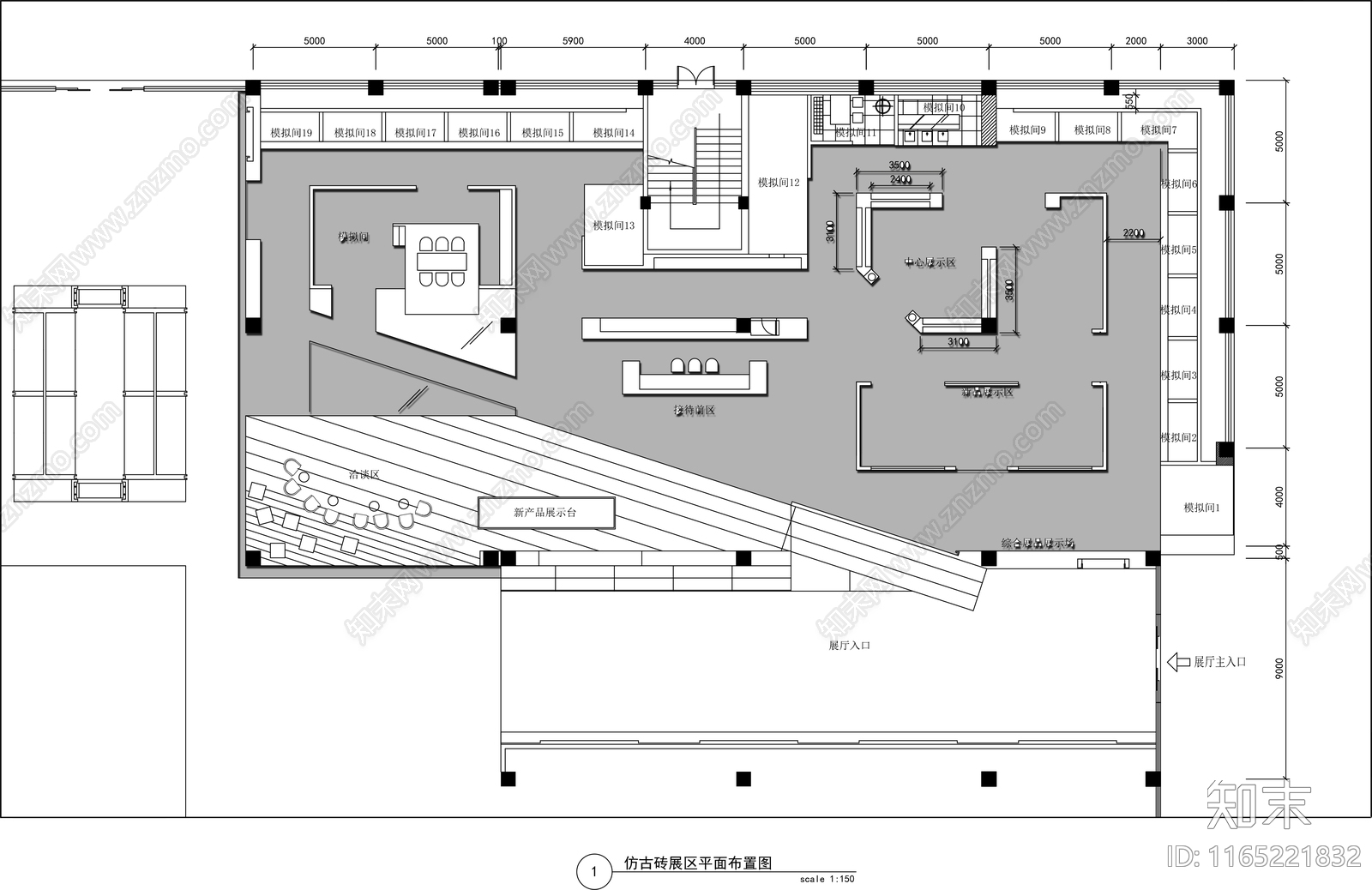 现代商场cad施工图下载【ID:1165221832】