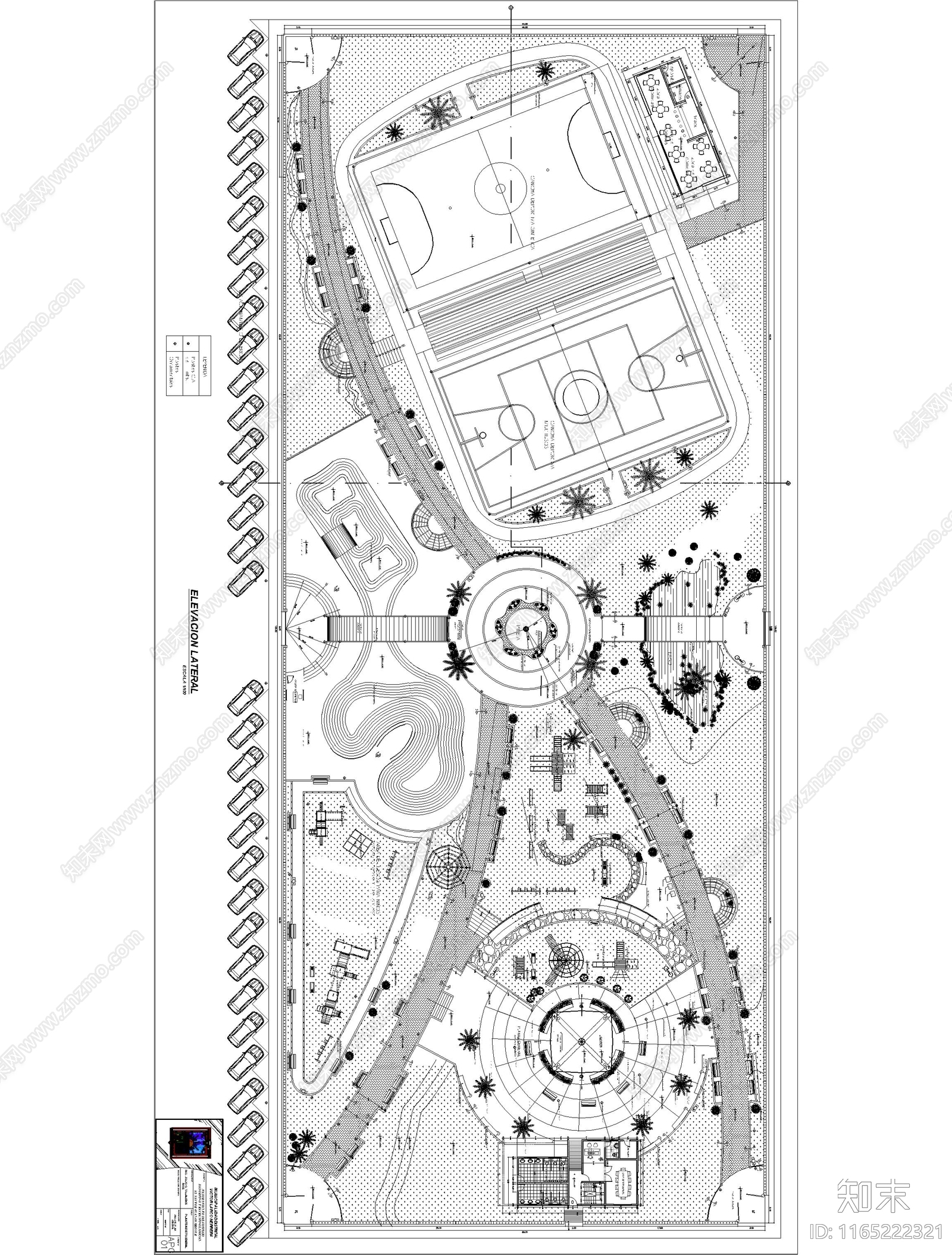 现代公园景观cad施工图下载【ID:1165222321】