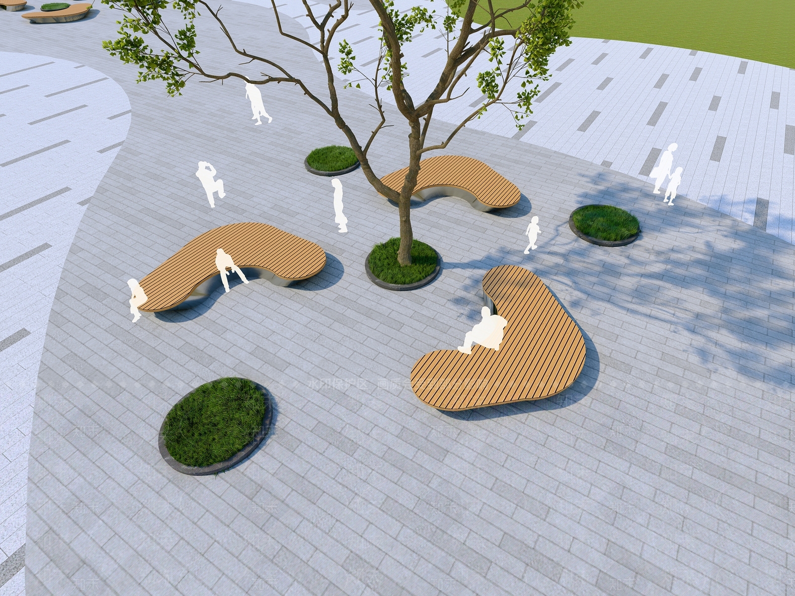 现代景观座椅SU模型下载【ID:1165233748】