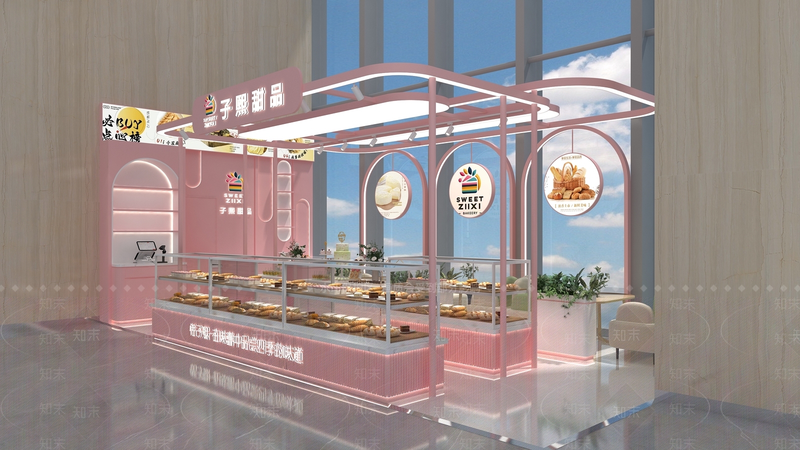 现代甜品面包店3D模型下载【ID:1165234264】