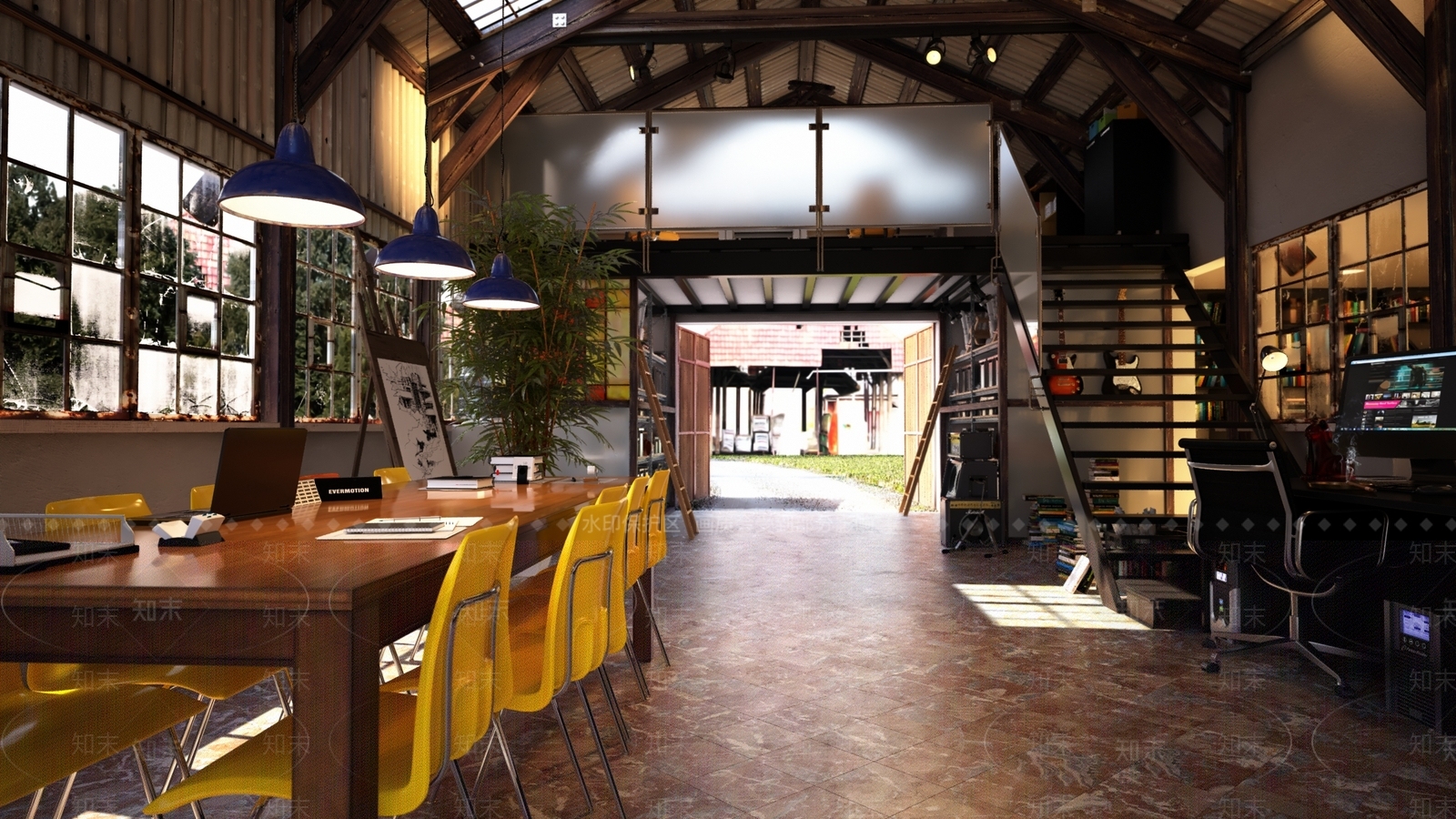 工业办公室3D模型下载【ID:1165237154】