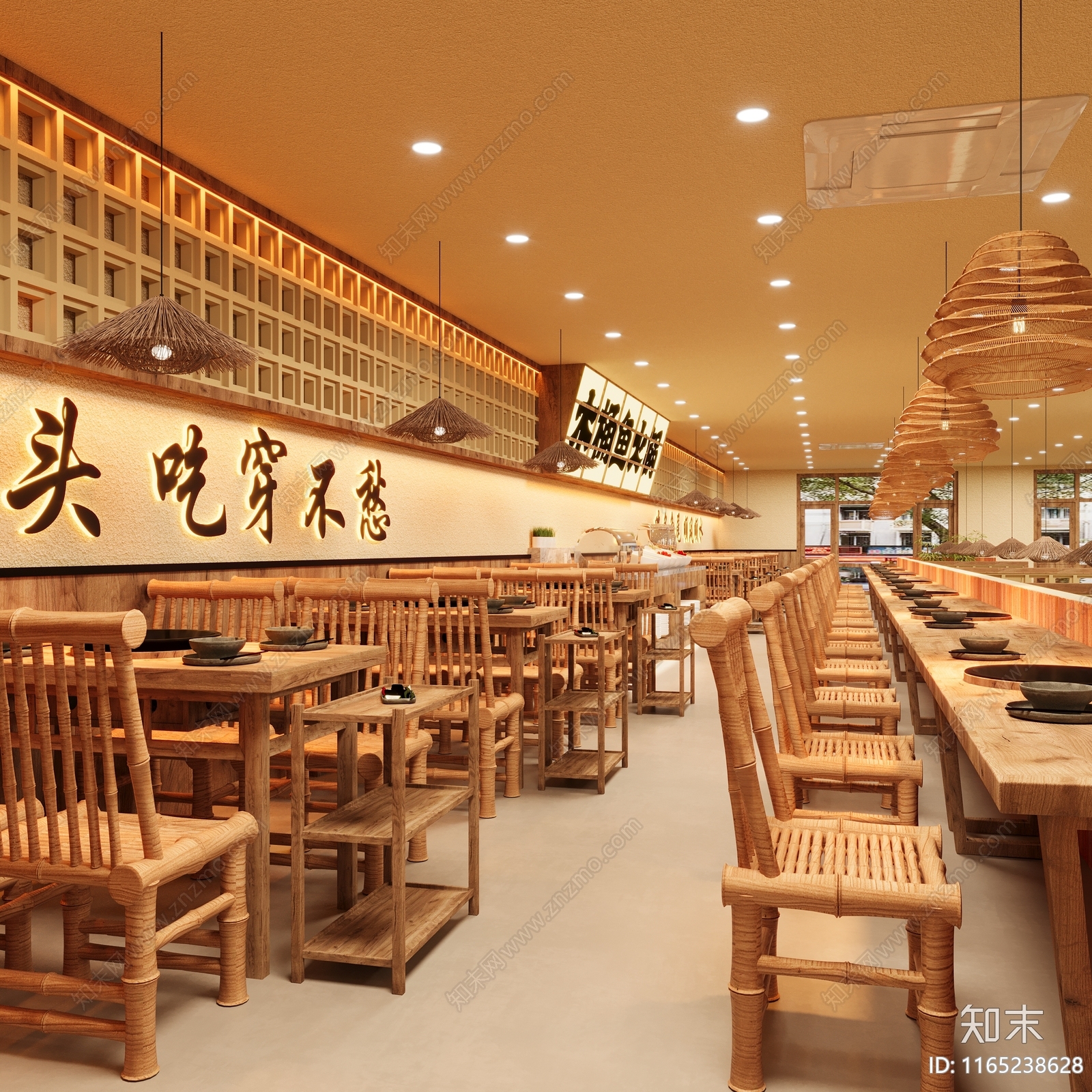 火锅店3D模型下载【ID:1165238628】