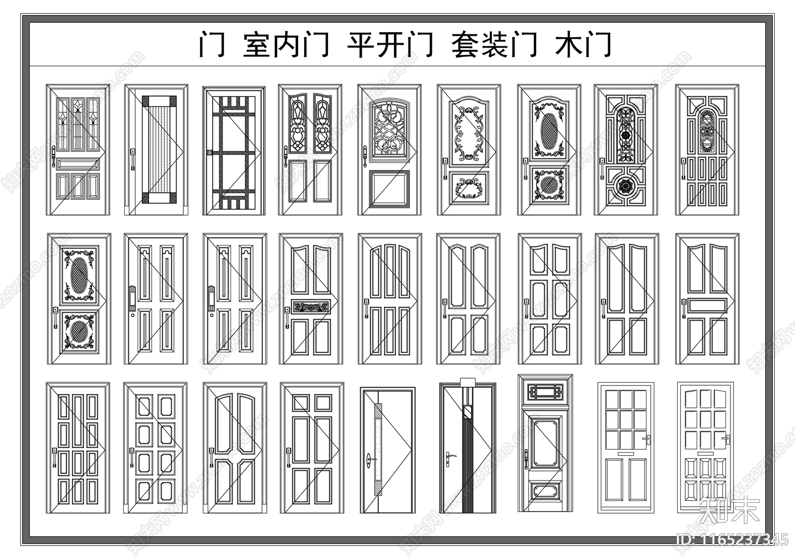 现代门cad施工图下载【ID:1165237345】